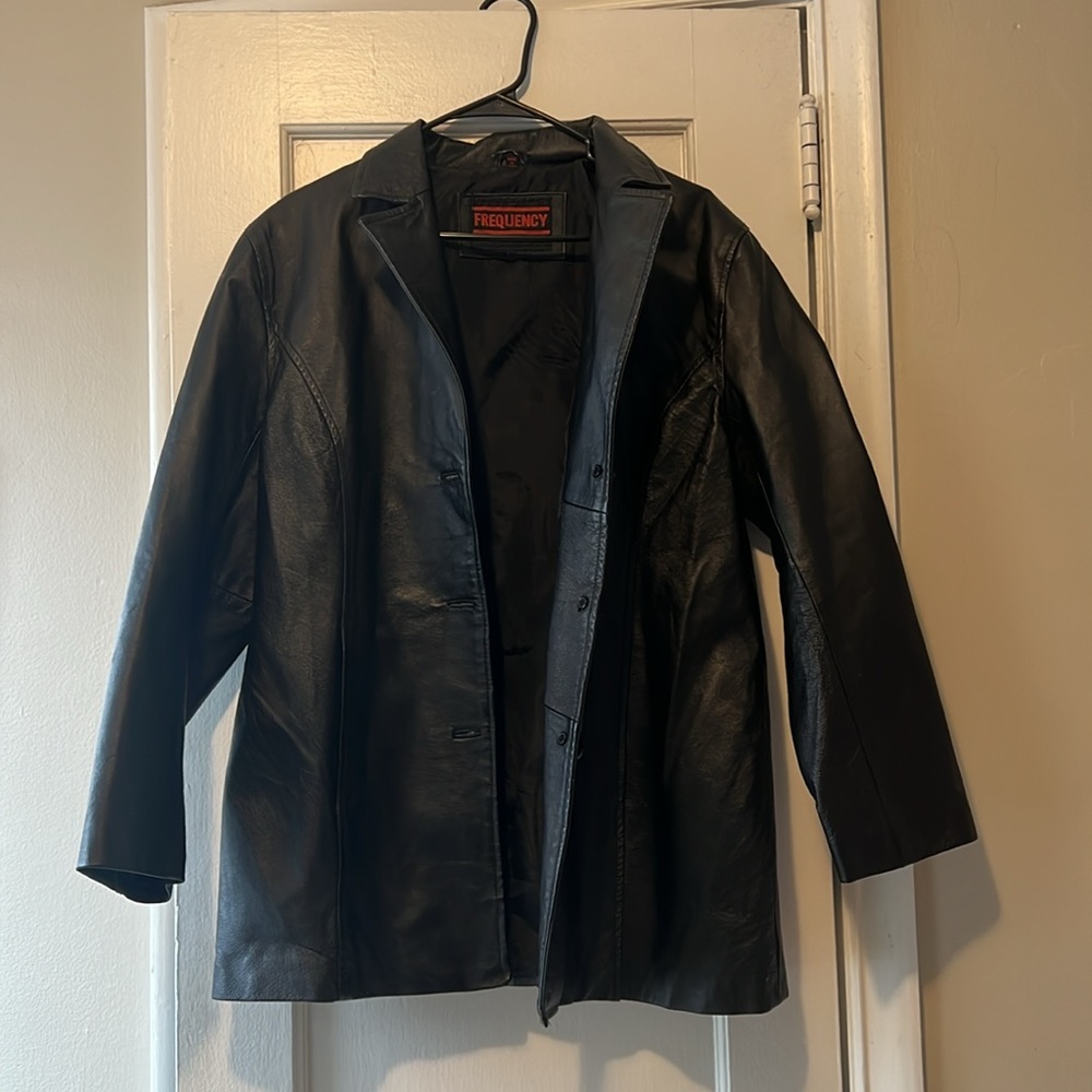 Vintage black leather jacket